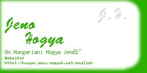 jeno hogya business card